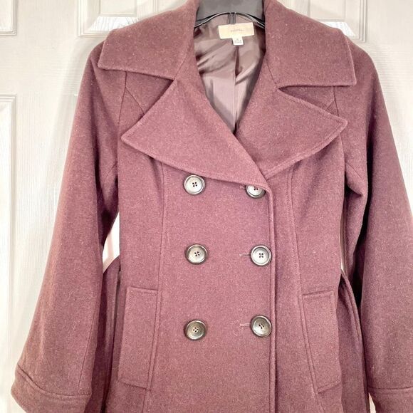 BLACK BELTED DOUBLE BREASTED CAR COAT by MERONA S - Picture 2 of 6